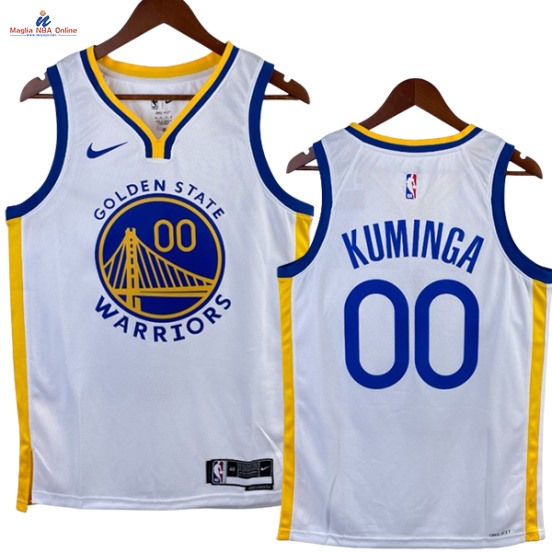 Acquista Maglia NBA Nike Golden State Warriors #00 Jonathan Kuminga Bianco Association 2023-24