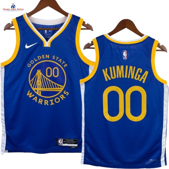 Acquista Maglia NBA Nike Golden State Warriors #00 Jonathan Kuminga Blu Icon 2023-24