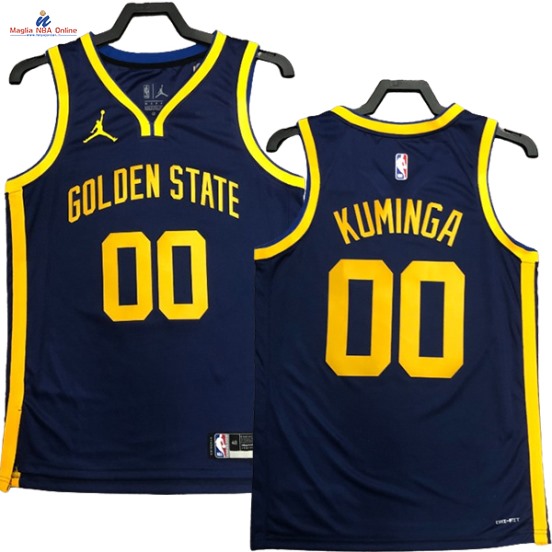 Acquista Maglia NBA Nike Golden State Warriors #00 Jonathan Kuminga Blu Marino Statement 2023-24