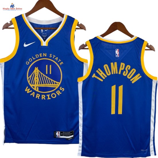 Acquista Maglia NBA Nike Golden State Warriors #11 Klay Thompson Blu Icon 2023-24