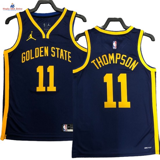 Acquista Maglia NBA Nike Golden State Warriors #11 Klay Thompson Blu Marino Statement 2023-24