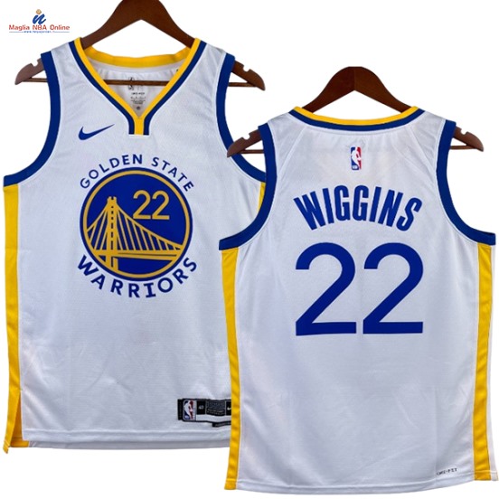 Acquista Maglia NBA Nike Golden State Warriors #22 Andrew Wiggins Bianco Association 2023-24