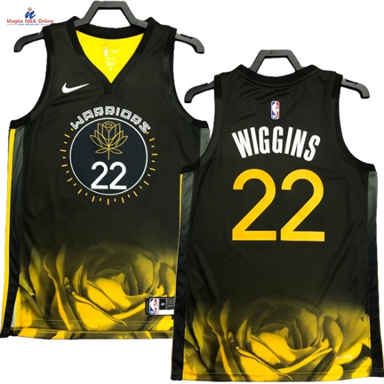 Acquista Maglia NBA Nike Golden State Warriors #22 Andrew Wiggins Nero Città 2023-24