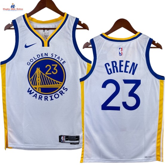 Acquista Maglia NBA Nike Golden State Warriors #23 Draymond Green Bianco Association 2023-24