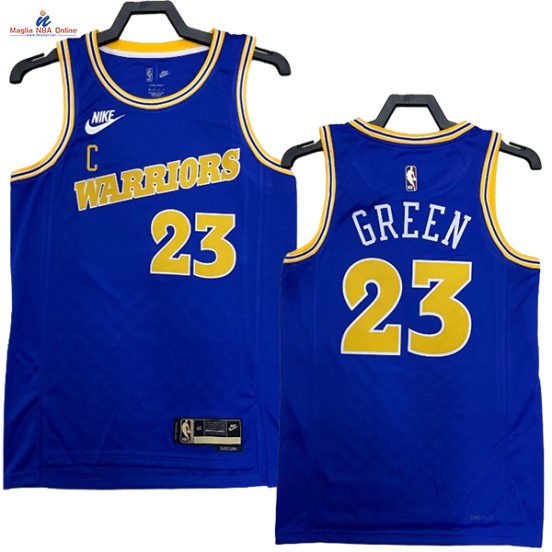 Acquista Maglia NBA Nike Golden State Warriors #23 Draymond Green Blu Classic 2023-24