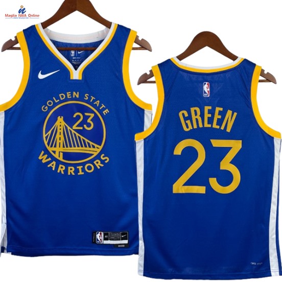 Acquista Maglia NBA Nike Golden State Warriors #23 Draymond Green Blu Icon 2023-24