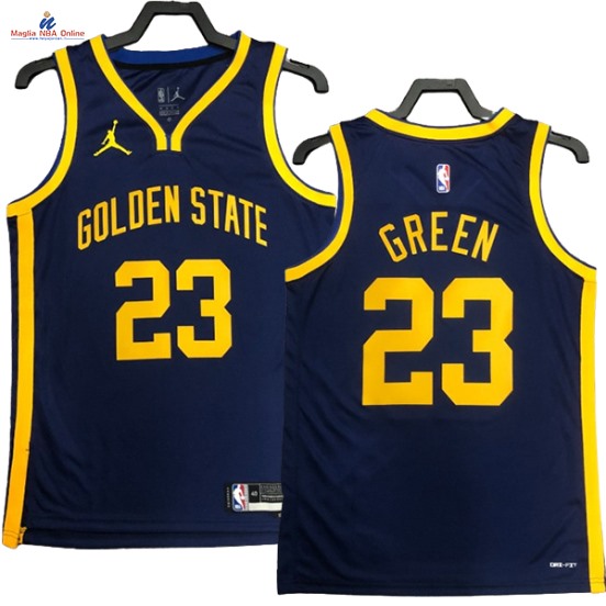 Acquista Maglia NBA Nike Golden State Warriors #23 Draymond Green Blu Marino Statement 2023-24