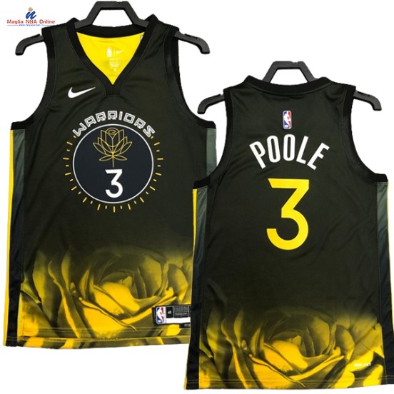 Acquista Maglia NBA Nike Golden State Warriors #3 Jordan Poole Nero Città 2023-24