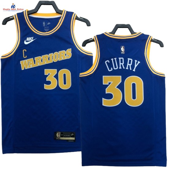 Acquista Maglia NBA Nike Golden State Warriors #30 Stephen Curry Blu Classic 2023-24