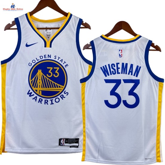 Acquista Maglia NBA Nike Golden State Warriors #33 James Wiseman Bianco Association 2023-24