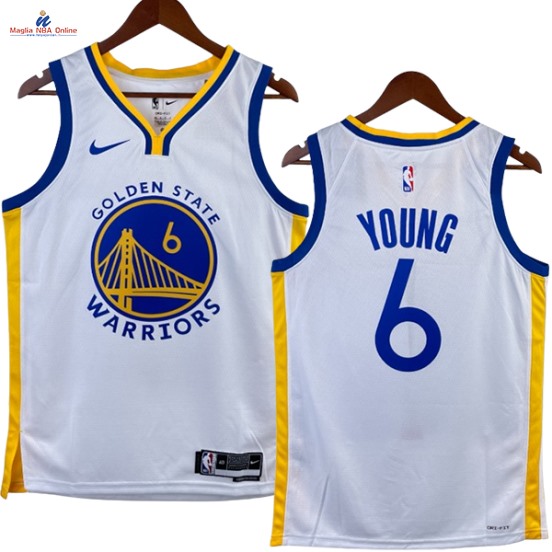 Acquista Maglia NBA Nike Golden State Warriors #6 Nick Young Bianco Association 2023-24