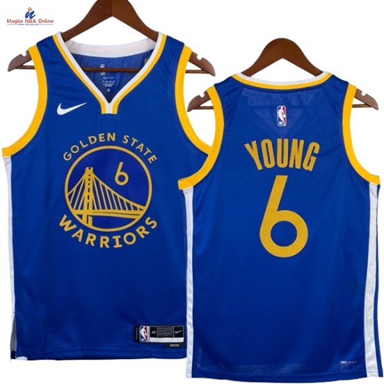 Acquista Maglia NBA Nike Golden State Warriors #6 Nick Young Blu Icon 2023-24