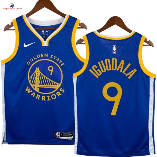 Acquista Maglia NBA Nike Golden State Warriors #9 Andre Iguodala Blu Icon 2023-24