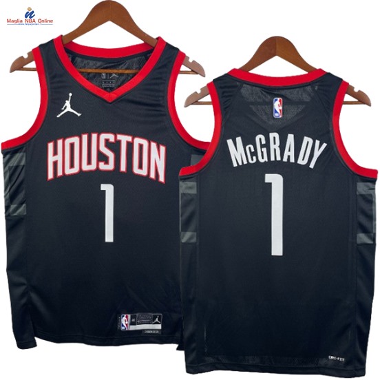 Acquista Maglia NBA Nike Houston Rockets #1 Tracy McGrady Nero Statement 2024-25