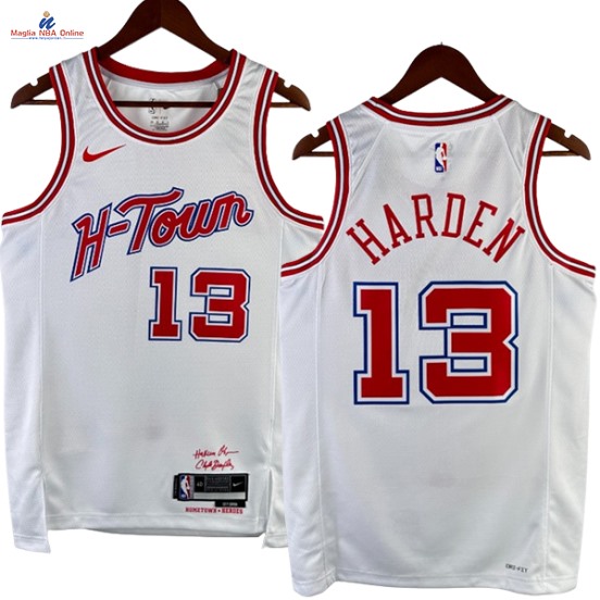 Acquista Maglia NBA Nike Houston Rockets #13 James Harden Bianco Città 2024-25