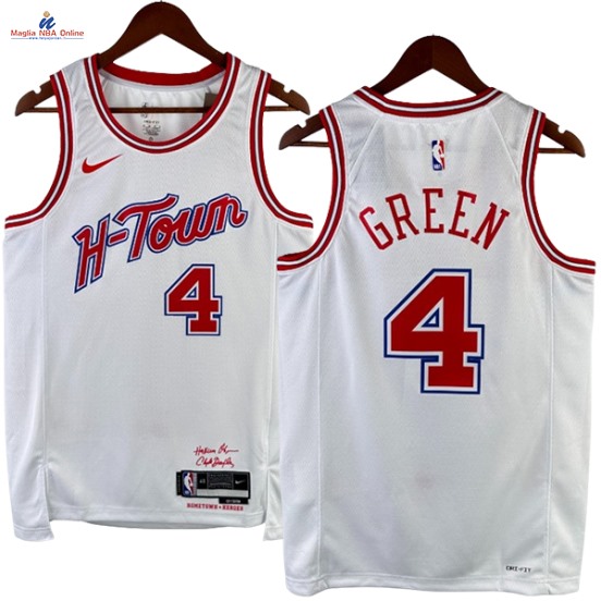 Acquista Maglia NBA Nike Houston Rockets #4 Jalen Green Bianco Città 2024-25