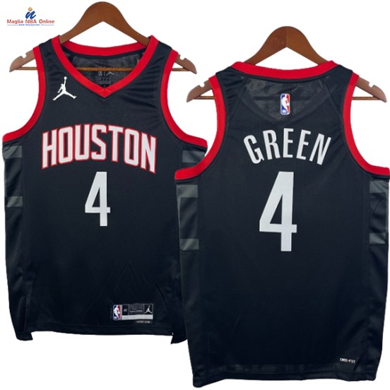 Acquista Maglia NBA Nike Houston Rockets #4 Jalen Green Nero Statement 2024-25