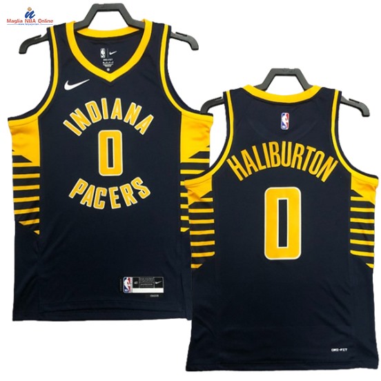 Acquista Maglia NBA Nike Indiana Pacers #0 Tyrese Haliburton Blu Icon 2023-24