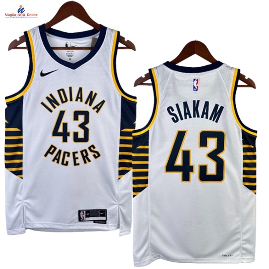 Acquista Maglia NBA Nike Indiana Pacers #43 Pascal Siakam Bianco Association 2023-24