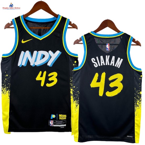 Acquista Maglia NBA Nike Indiana Pacers #43 Pascal Siakam Nero Città 2024-25