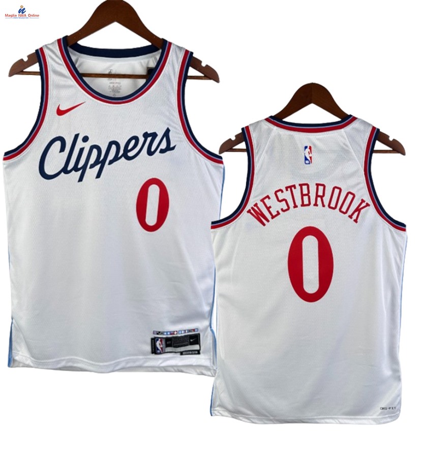 Acquista Maglia NBA Nike Los Angeles Clippers #0 Russell Westbrook Bianco Association 2024-25