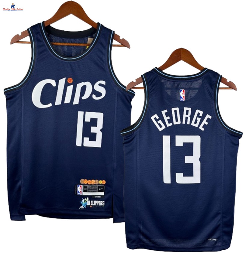 Acquista Maglia NBA Nike Los Angeles Clippers #13 Paul George Blu Città 2023-24