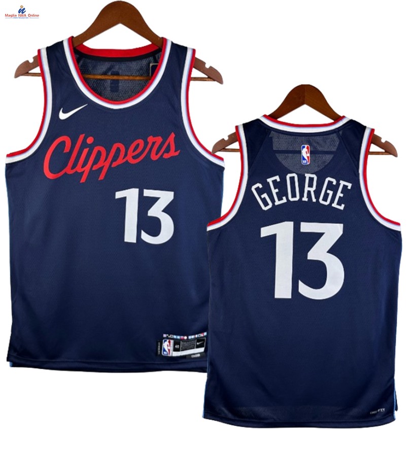 Acquista Maglia NBA Nike Los Angeles Clippers #13 Paul George Blu Icon 2024-25