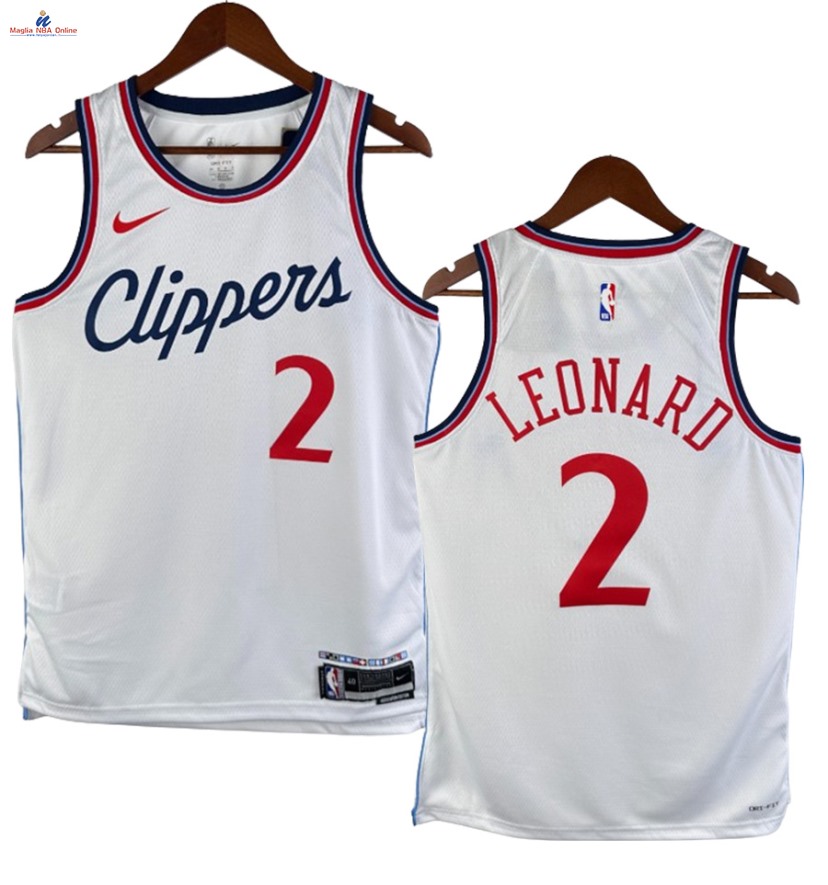 Acquista Maglia NBA Nike Los Angeles Clippers #2 Kawhi Leonard Bianco Association 2024-25