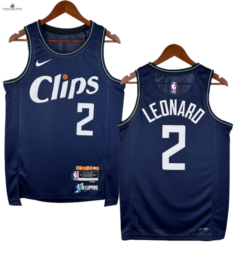 Acquista Maglia NBA Nike Los Angeles Clippers #2 Kawhi Leonard Blu Città 2023-24