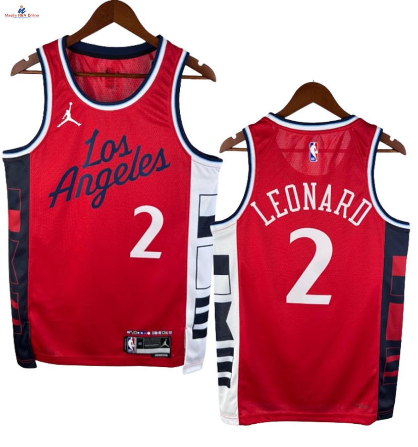 Acquista Maglia NBA Nike Los Angeles Clippers #2 Kawhi Leonard Rosso Statement 2024-25
