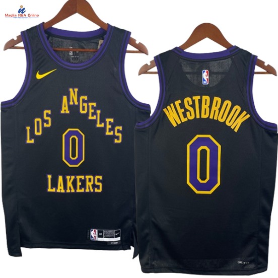 Acquista Maglia NBA Nike Los Angeles Lakers #0 Russell Westbrook Nero Città 2024-25