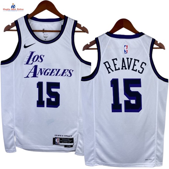 Acquista Maglia NBA Nike Los Angeles Lakers #15 Austin Reaves Bianco Città 2023-24