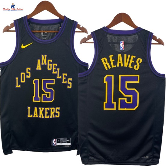 Acquista Maglia NBA Nike Los Angeles Lakers #15 Austin Reaves Nero Città 2024-25
