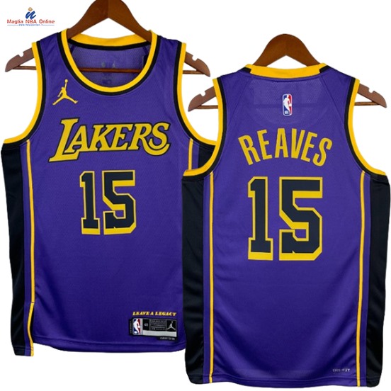 Acquista Maglia NBA Nike Los Angeles Lakers #15 Austin Reaves Porpora Statement 2023-24