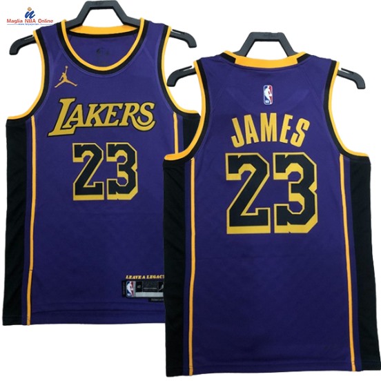 Acquista Maglia NBA Nike Los Angeles Lakers #23 LeBron James Porpora Statement 2023-24