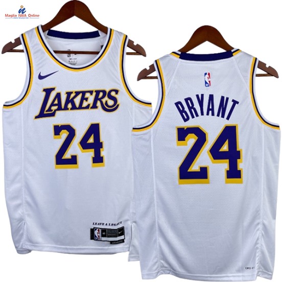 Acquista Maglia NBA Nike Los Angeles Lakers #24 Kobe Bryant Bianco Association 2023-24