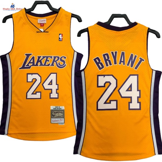 Acquista Maglia NBA Nike Los Angeles Lakers #24 Kobe Bryant Giallo Hardwood Classics 2008-09