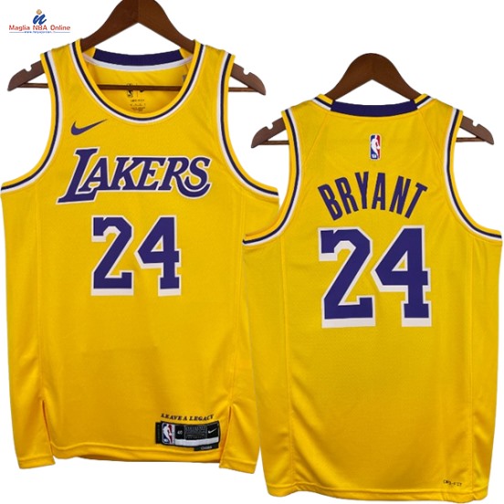 Acquista Maglia NBA Nike Los Angeles Lakers #24 Kobe Bryant Giallo Icon 2023-24