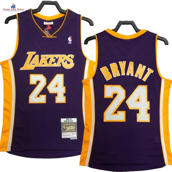 Acquista Maglia NBA Nike Los Angeles Lakers #24 Kobe Bryant Porpora Hardwood Classics 2008-09