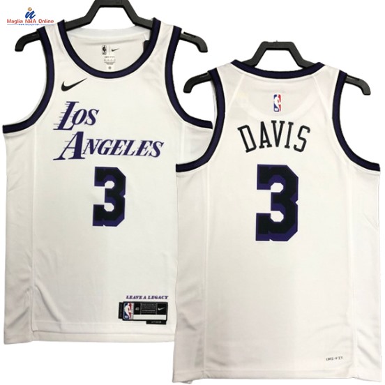 Acquista Maglia NBA Nike Los Angeles Lakers #3 Anthony Davis Bianco Città 2023-24