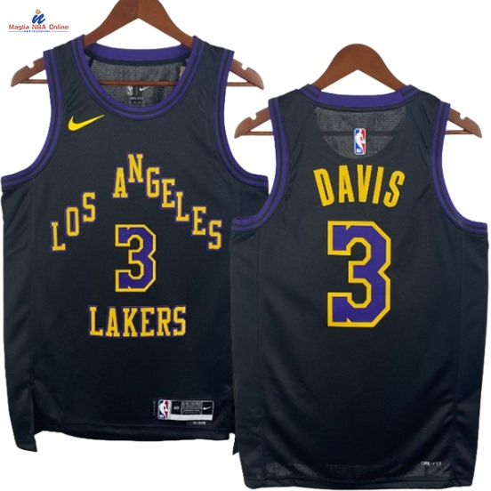 Acquista Maglia NBA Nike Los Angeles Lakers #3 Anthony Davis Nero Città 2024-25
