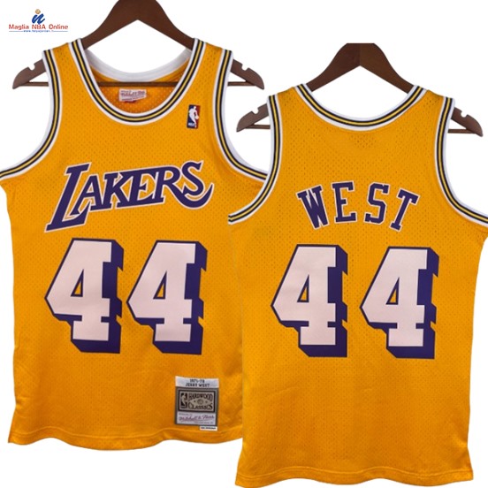 Acquista Maglia NBA Nike Los Angeles Lakers #44 Jerry West Giallo Hardwood Classics 1971-72