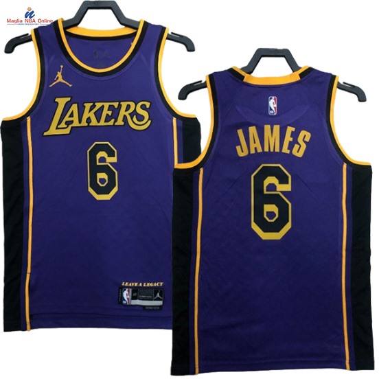 Acquista Maglia NBA Nike Los Angeles Lakers #6 LeBron James Porpora Statement 2023-24