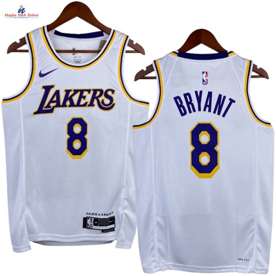 Acquista Maglia NBA Nike Los Angeles Lakers #8 Kobe Bryant Bianco Association 2023-24