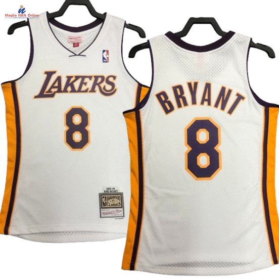 Acquista Maglia NBA Nike Los Angeles Lakers #8 Kobe Bryant Bianco Hardwood Classics 2003-04