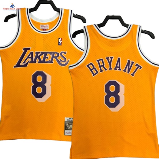 Acquista Maglia NBA Nike Los Angeles Lakers #8 Kobe Bryant Giallo Hardwood Classics 1996-97