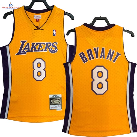 Acquista Maglia NBA Nike Los Angeles Lakers #8 Kobe Bryant Giallo Hardwood Classics 1999-00