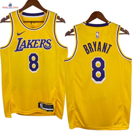 Acquista Maglia NBA Nike Los Angeles Lakers #8 Kobe Bryant Giallo Icon 2023-24