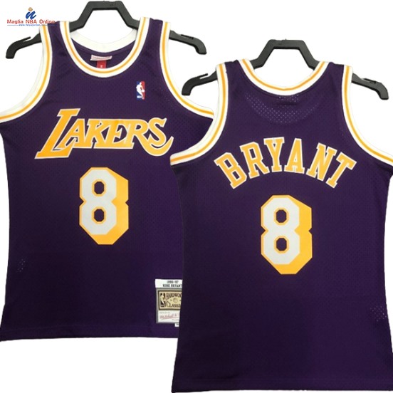 Acquista Maglia NBA Nike Los Angeles Lakers #8 Kobe Bryant Porpora Hardwood Classics 1996-97