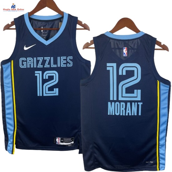 Acquista Maglia NBA Nike Memphis Grizzlies #12 Ja Morant Blu Marino Icon 2023-24